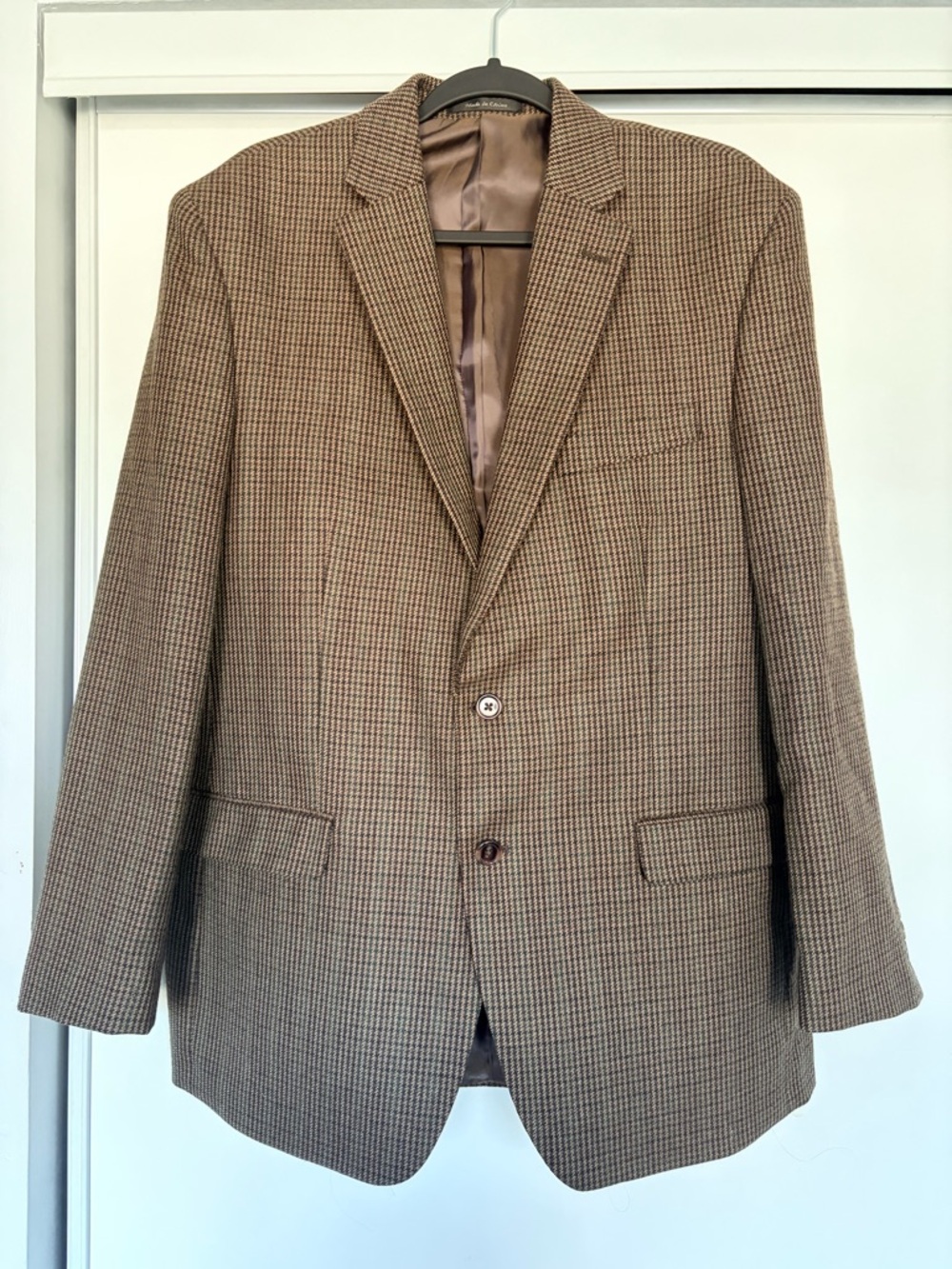 Lauren Ralph Lauren Men's Tan & Brown Houndstooth Sport Coat